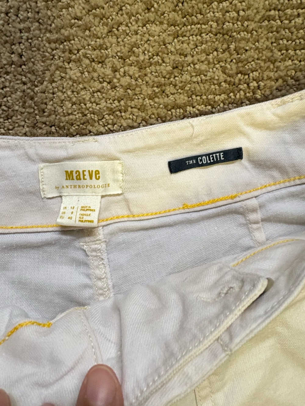 Anthropologie Maeve Colette Wide-Leg High-Rise Cropped Pants in Cream - Picture 5 of 7
